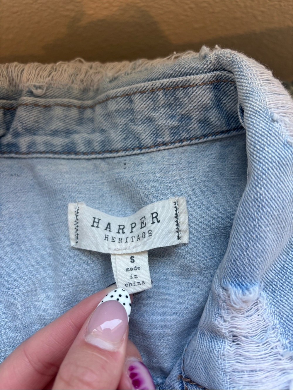 Light Wash Distressed Denim Jacket - Women - Picture 3 of 3